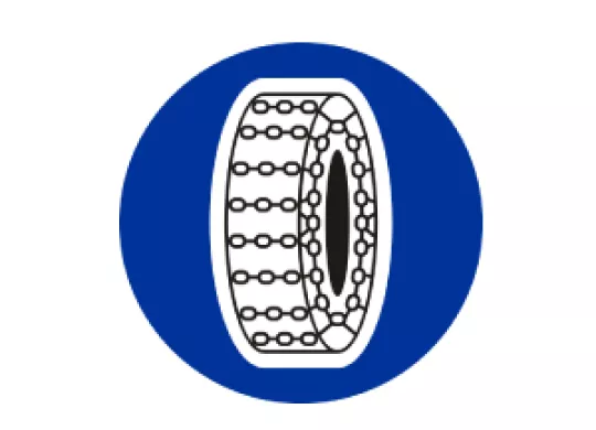 Wheel Chains - a sign for the order